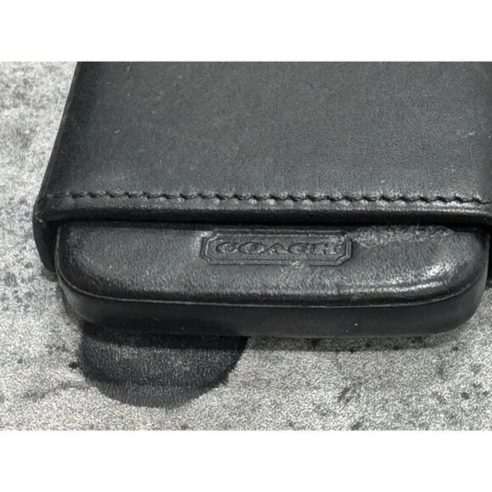 Vintage‎ Coach Black Structured Leather Business Card Case